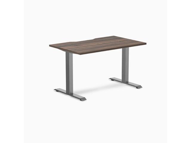 Desky Zero Scalloped Laminate Office Desk - Jarrah Legno / 47.2 x 29.5 in / Space Gray