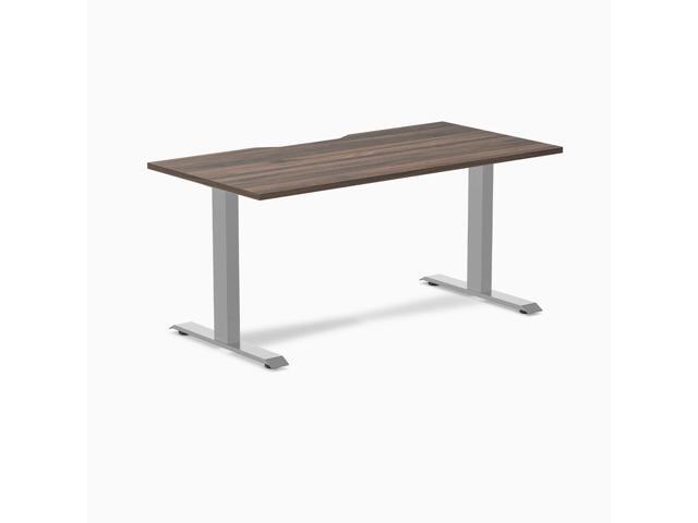 Desky Zero Scalloped Laminate Office Desk - Jarrah Legno / 59.1 x 29.5 in / Gray