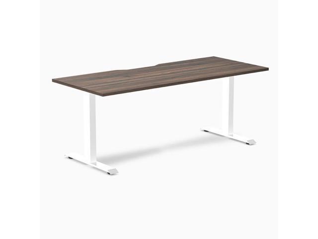 Desky Zero Scalloped Laminate Office Desk - Jarrah Legno / 70.9 x 29.5 in / White
