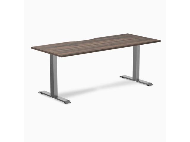 Desky Zero Scalloped Laminate Office Desk - Jarrah Legno / 70.9 x 29.5 in / Space Gray