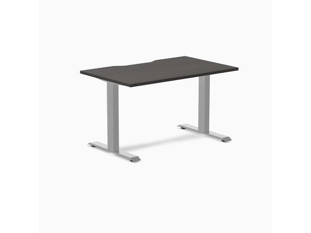 Desky Zero Scalloped Laminate Office Desk - Burnished Wood / 47.2 x 29.5 in / Gray