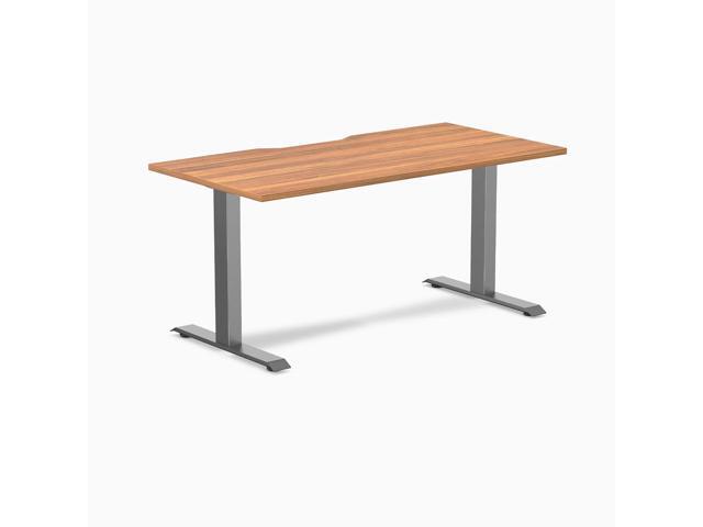Desky Zero Scalloped Laminate Office Desk - Prime Oak / 59.1 x 29.5 in / Space Gray
