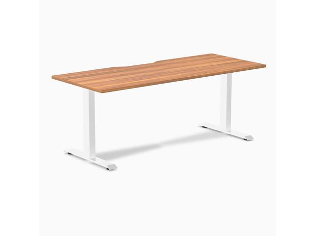 Desky Zero Scalloped Laminate Office Desk - Prime Oak / 70.9 x 29.5 in / White