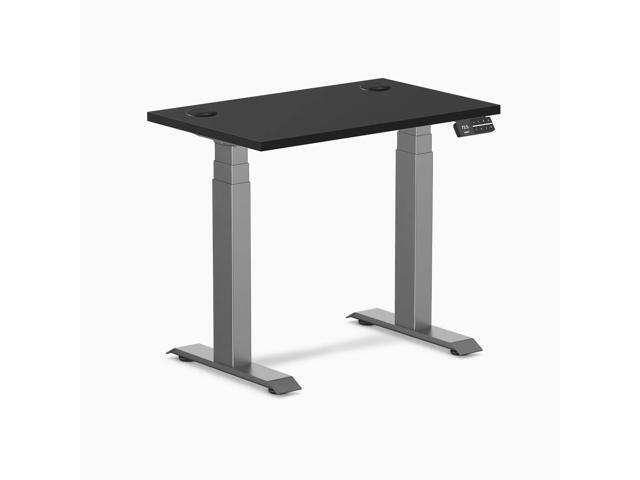 Desky Dual Mini Sit Stand Desk - Black / 32 x 20 in with Grommets / Space Gray
