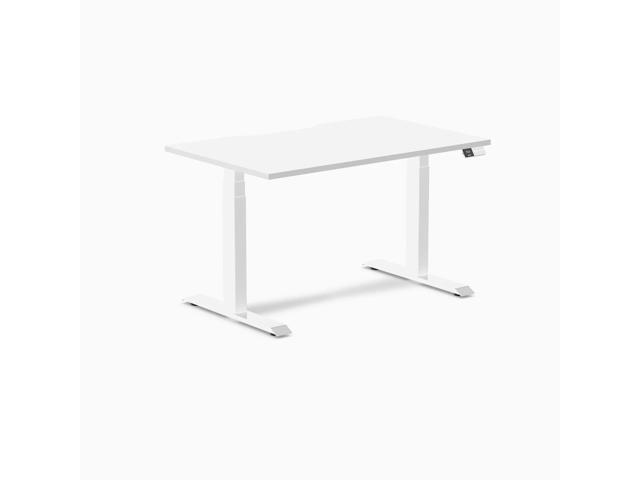 Desky Dual Scalloped Laminate Sit Stand Desk - White / 47.2 x 29.5 in / White