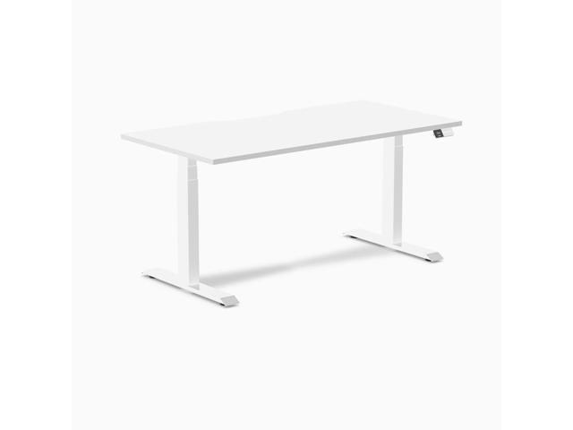 Desky Dual Scalloped Laminate Sit Stand Desk - White / 59.1 x 29.5 in / White