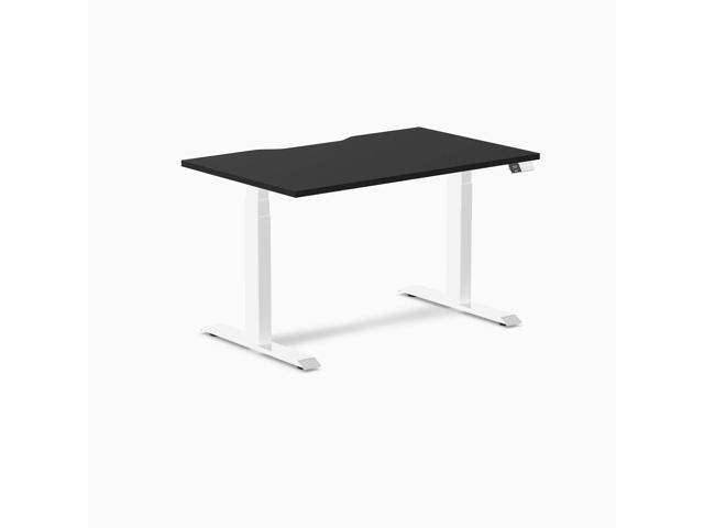 Desky Dual Scalloped Laminate Sit Stand Desk - Black / 47.2 x 29.5 in / White