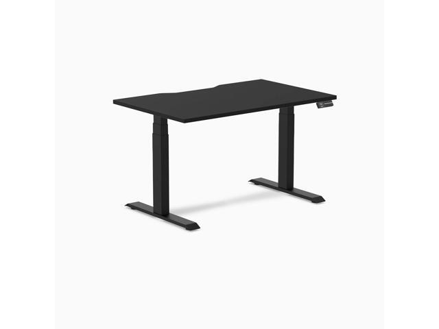 Desky Dual Scalloped Laminate Sit Stand Desk - Black / 47.2 x 29.5 in / Matte Black