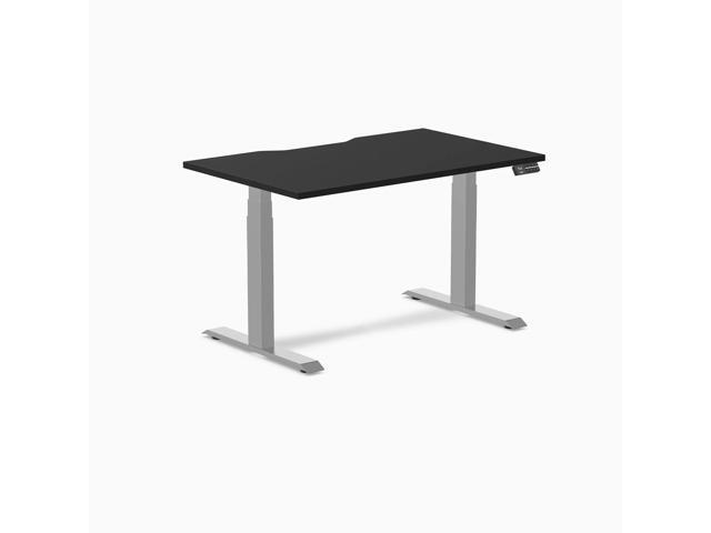 Desky Dual Scalloped Laminate Sit Stand Desk - Black / 47.2 x 29.5 in / Gray