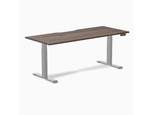 Desky Dual Scalloped Laminate Sit Stand Desk - Jarrah Legno / 70.9 x 29.5 in / Gray