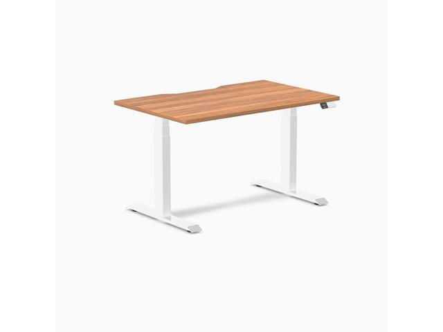 Desky Dual Scalloped Laminate Sit Stand Desk - Prime Oak / 47.2 x 29.5 in / White