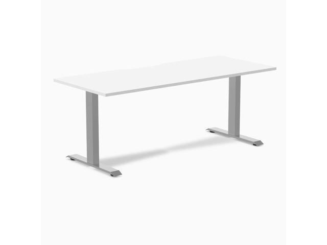 Desky Zero Scalloped Laminate Office Desk - White / 70.9 x 29.5 in / Gray