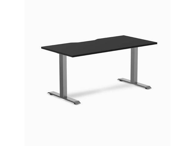 Desky Zero Scalloped Laminate Office Desk - Black / 59.1 x 29.5 in / Space Gray