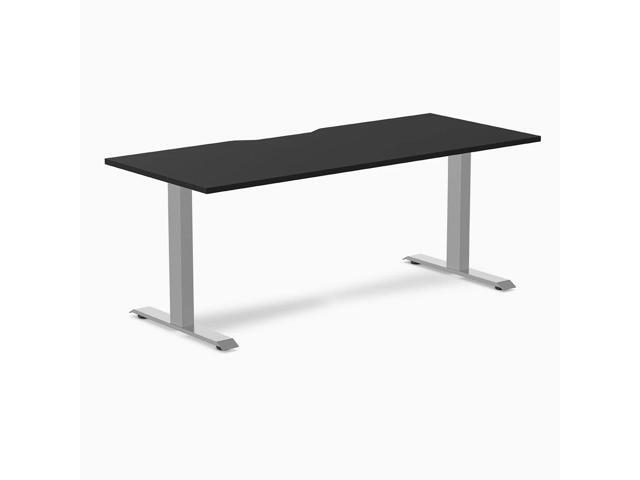 Desky Zero Scalloped Laminate Office Desk - Black / 70.9 x 29.5 in / Space Gray