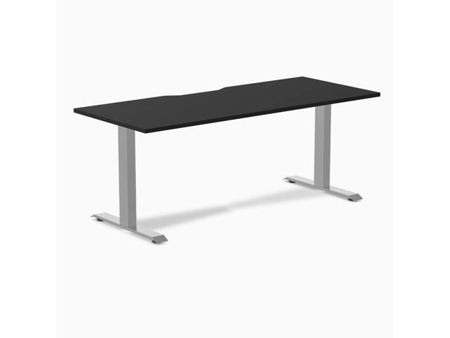 Desky Zero Scalloped Laminate Office Desk - Black / 70.9 x 29.5 in / Gray