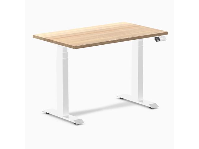 Desky Dual Mini Hardwood Sit Stand Desk - White Ash / 40 x 24 in / White
