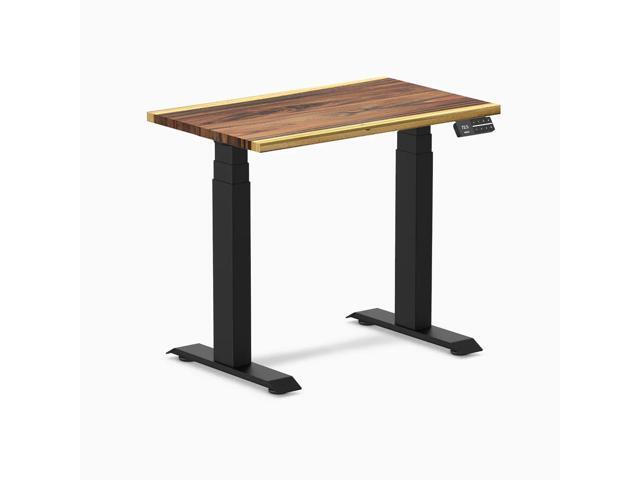 Desky Dual Mini Hardwood Sit Stand Desk - Saman / 32 x 20 in / Matte Black