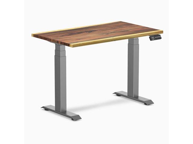 Desky Dual Mini Hardwood Sit Stand Desk - Saman / 40 x 24 in / Space Gray