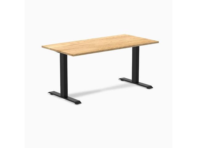 Desky Zero Hardwood Office Desk - White Oak / 60 x 30 in / Matte Black