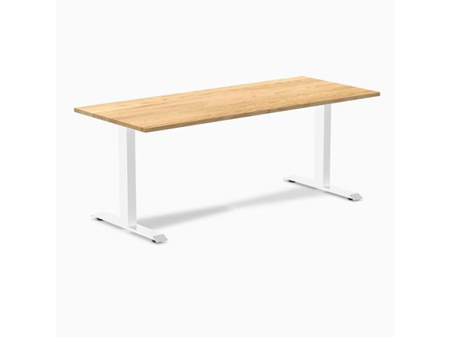 Desky Zero Hardwood Office Desk - White Oak / 72 x 30 in / White
