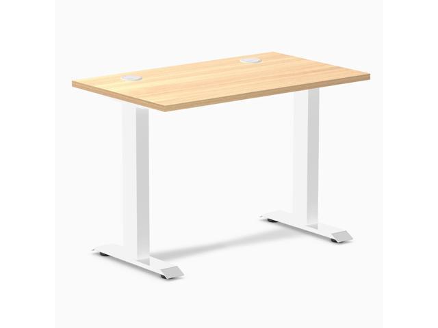 Desky Zero Mini Office Desk - Sublime Teak / 40 x 24 in / White