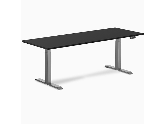 Desky Dual Laminate Sit Stand Desk - Black / 78.7 x 29.5 in / Space Gray
