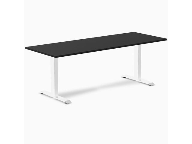 Desky Zero Laminate Office Desk - Black / 78.7 x 29.5 in / White