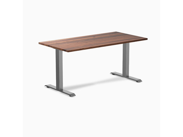 Desky Zero Hardwood Office Desk - Walnut / 60 x 30 in / Space Gray