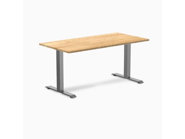 Desky Zero Hardwood Office Desk - White Oak / 60 x 30 in / Space Gray