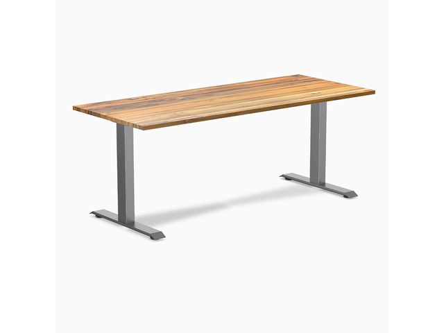 Desky Zero Hardwood Office Desk - Teak / 72 x 30 in / Space Gray