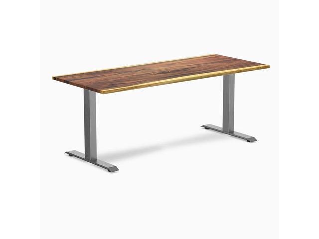 Desky Zero Hardwood Office Desk - Saman / 72 x 30 in / Space Gray
