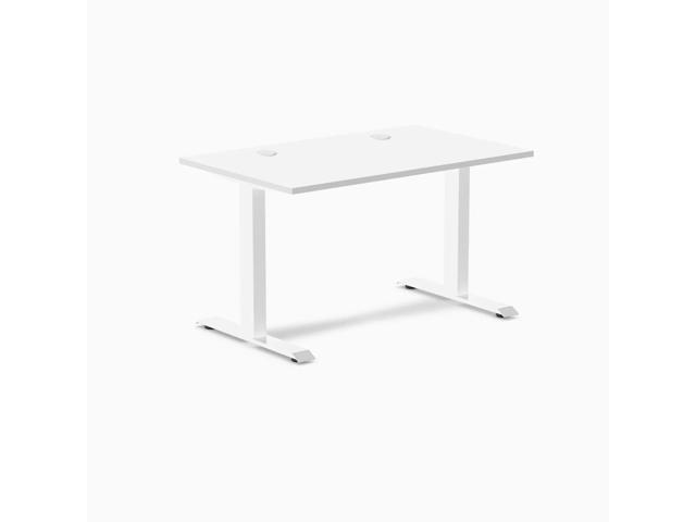 Desky Zero Laminate Office Desk - White / 47.2 x 29.5 in with Grommets / White