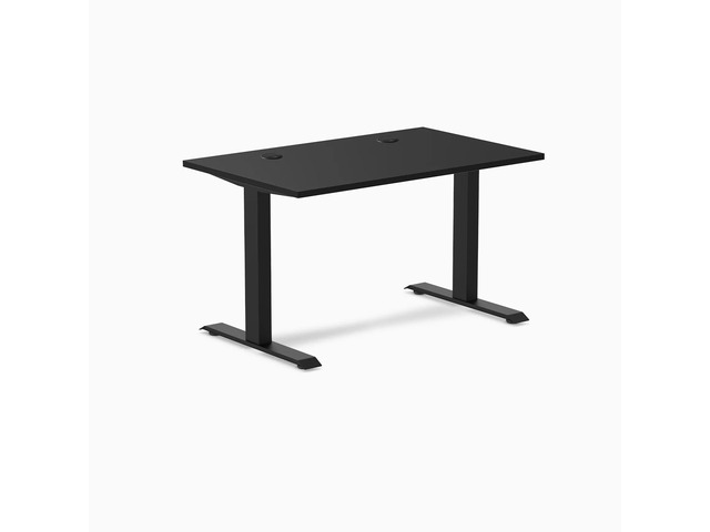 Desky Zero Laminate Office Desk - Black / 47.2 x 29.5 in with Grommets / Matte Black