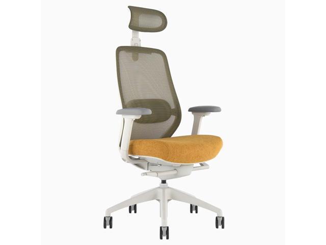 Desky Coilflex Ergonomic Office Chair - Yellow / Headrest