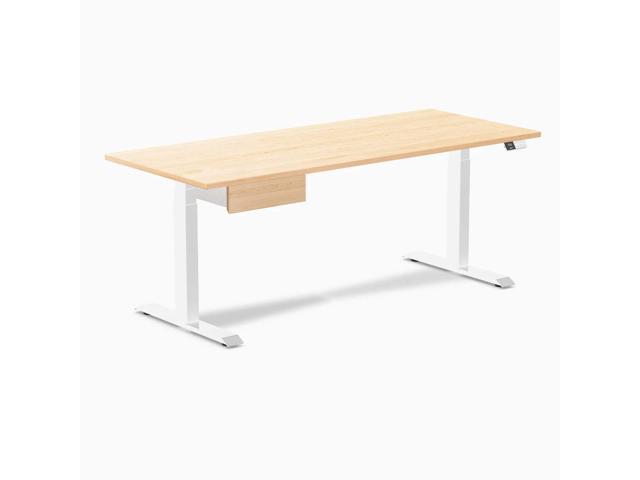 Desky Dual Hardwood Standing Desk With Drawer - Maple / 72 x 30 in / White