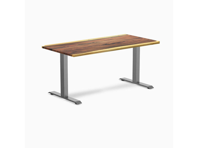 Desky Zero Hardwood Office Desk - Saman / 60 x 30 in / Space Gray
