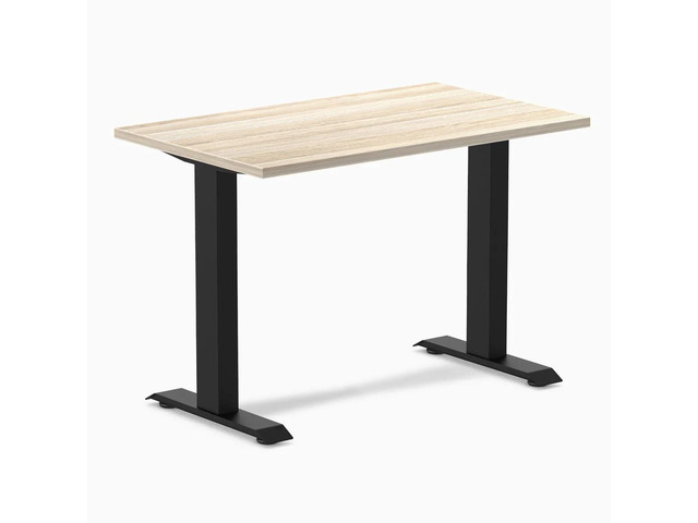 Desky Zero Mini Office Desk - Classic Oak / 40 x 24 in / Matte Black