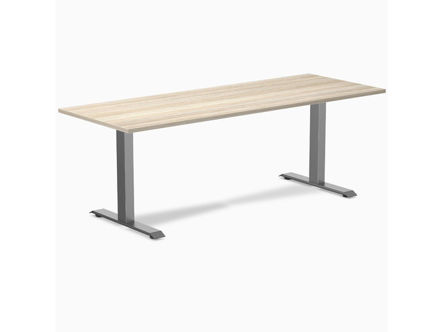 Desky Zero Laminate Office Desk - Classic Oak / 78.7 x 29.5 in / Space Gray