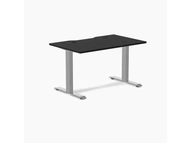 Desky Zero Scalloped Laminate Office Desk - Black / 47.2 x 29.5 in with Grommets / Gray