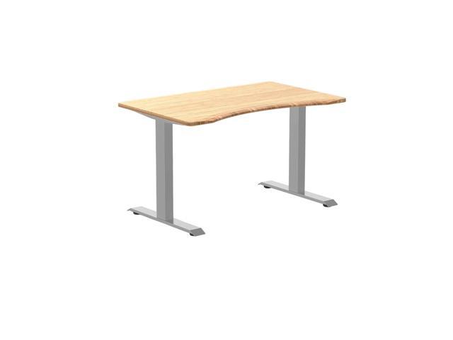 Desky Zero Ergo Edge Office Desk - Bamboo / 48 x 30 in / Grey