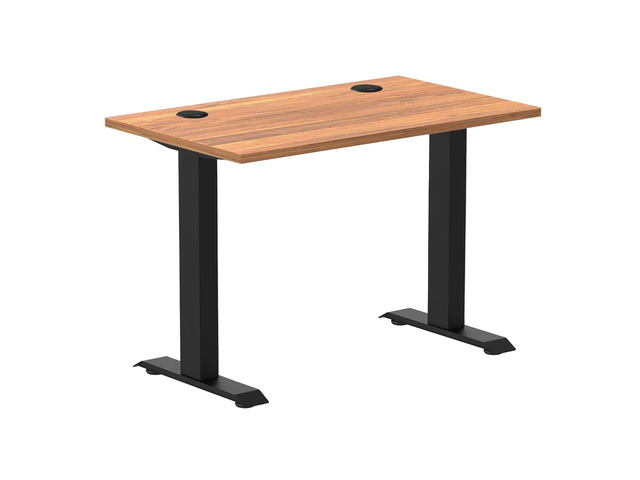 Desky Zero Mini Office Desk - Prime Oak / 40 x 24 in / Matte Black