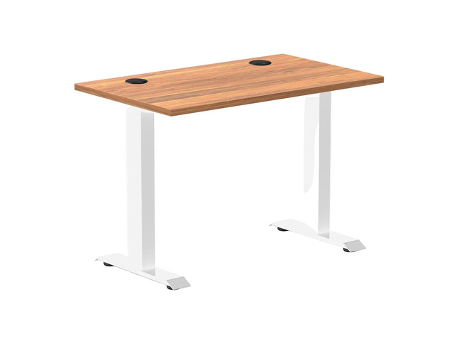 Desky Zero Mini Office Desk - Prime Oak / 40 x 24 in / White
