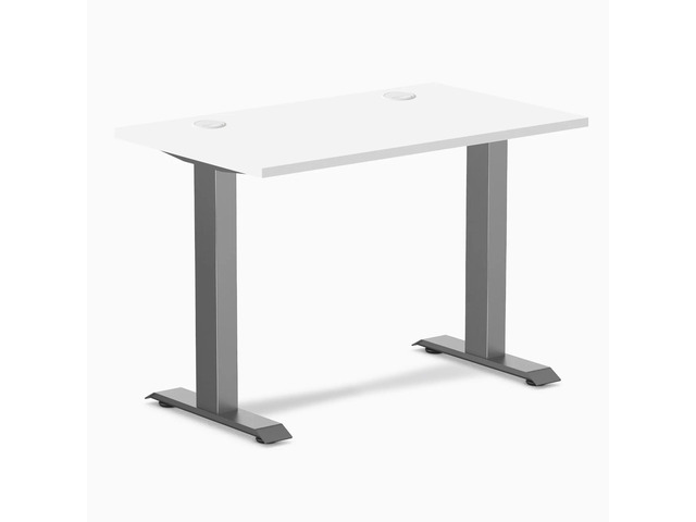 Desky Zero Mini Office Desk - White / 40 x 24 in / Space Gray