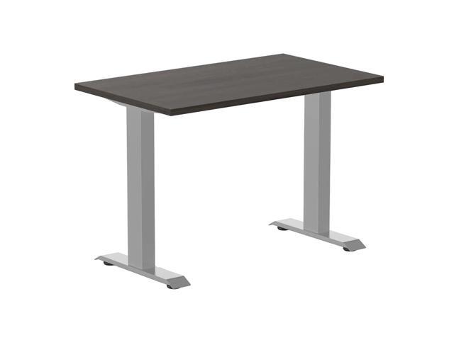 Desky Zero Mini Office Desk - Burnished Wood / 40 x 24 in / Grey