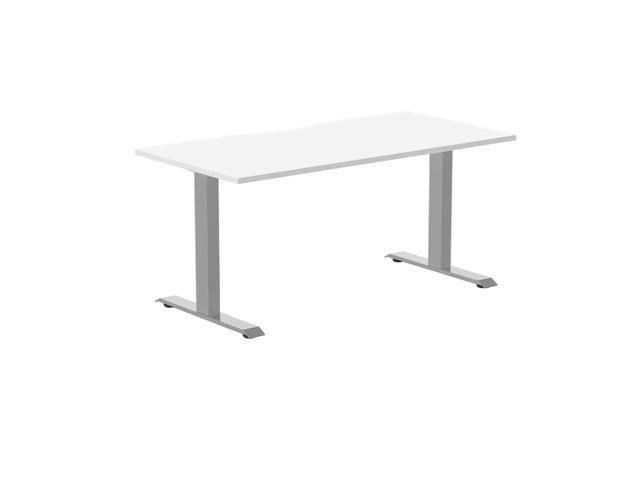 Desky Zero Scalloped Laminate Office Desk - White / 59.1 x 29.5 in / Gray