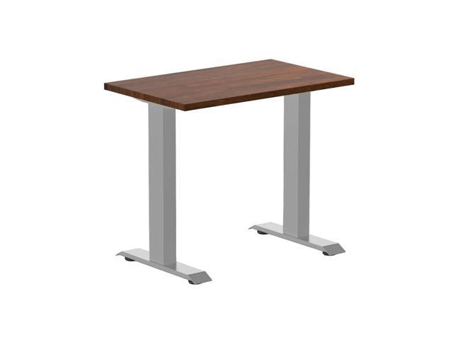 Desky Zero Mini Rubberwood Office Desk - Red Walnut / 32 x 20 in / Grey