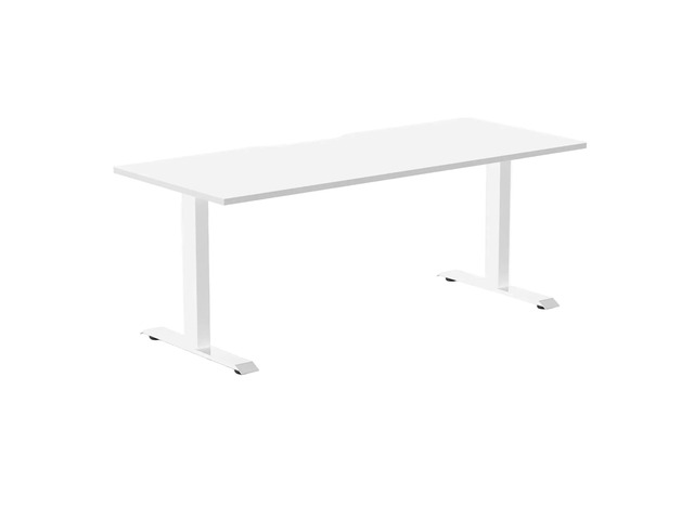 Desky Zero Scalloped Laminate Office Desk - White / 70.9 x 29.5 in / White