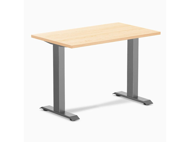 Desky Zero Mini Hardwood Office Desk - Maple / 40 x 24 in / Space Gray