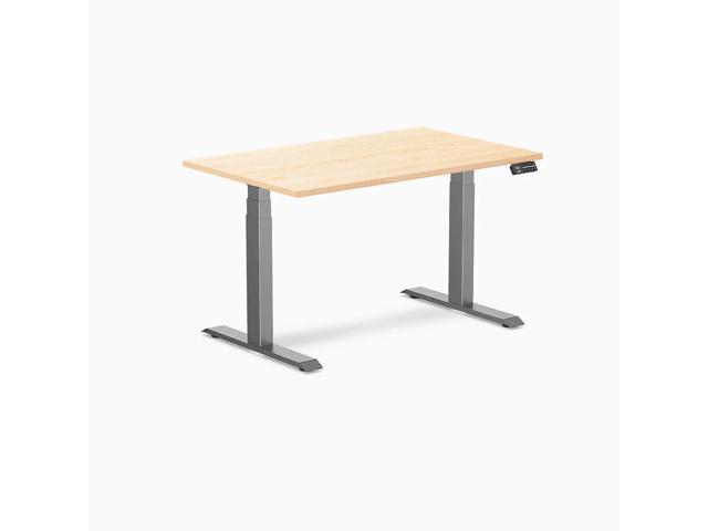 Desky Dual Hardwood Sit Stand Desk - Maple / 48 x 30 in / Space Gray