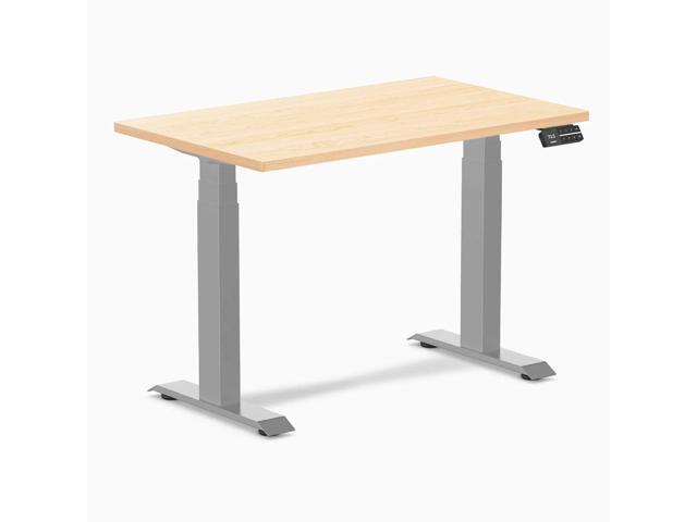 Desky Dual Mini Hardwood Sit Stand Desk - Maple / 40 x 24 in / Grey